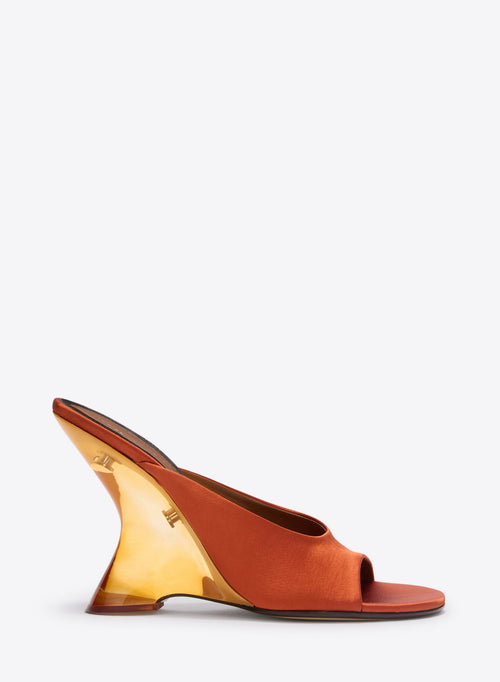 Open-Toe Satin Mules