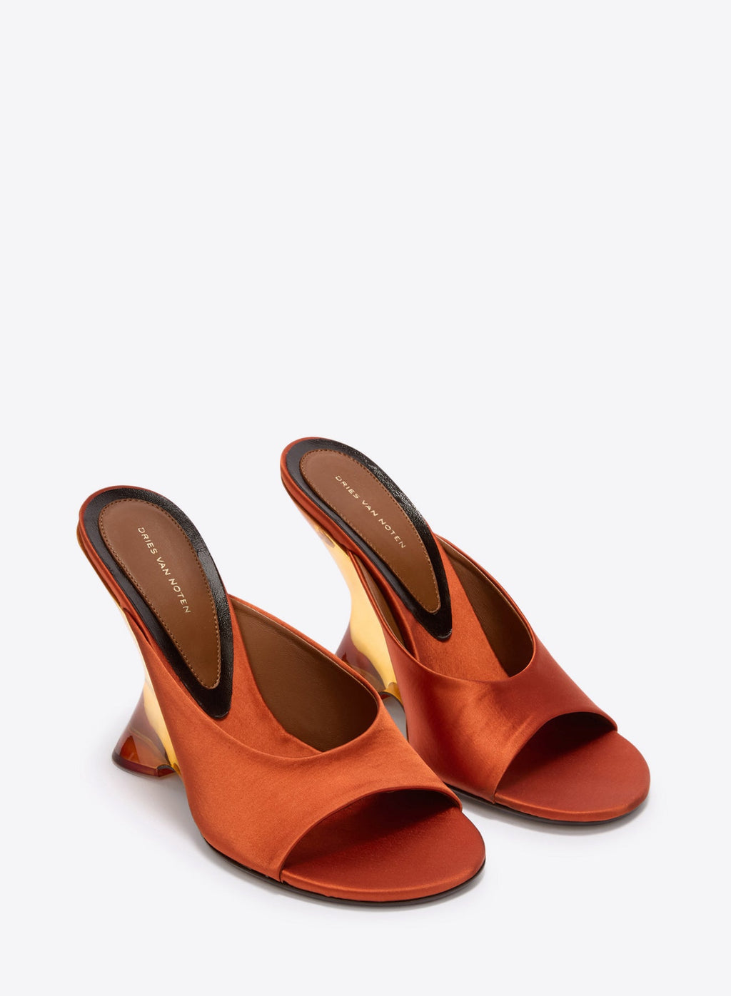 Open-Toe Satin Mules